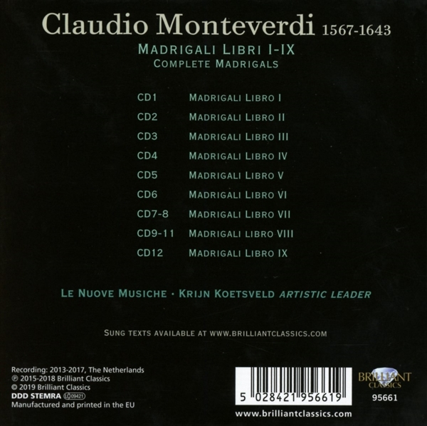Monteverdi:Complete Madrigals 1