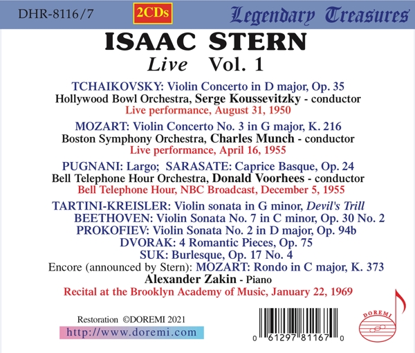 Isaac Stern: Live, Vol.1 1