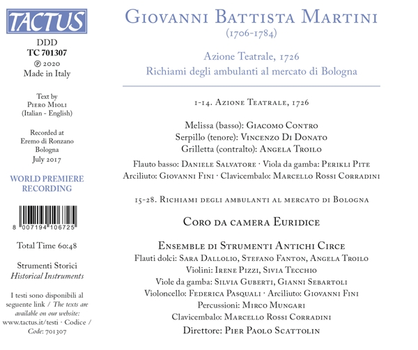 Martini: Azione Teatrale, 1726 1