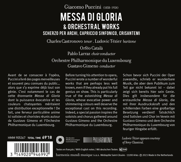 Messa di Gloria & Orchestral Works 1