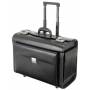 Jscha - Alassio Pilotenkoffer SILVANA, Leder, schwarz, mit Trolley (92705)