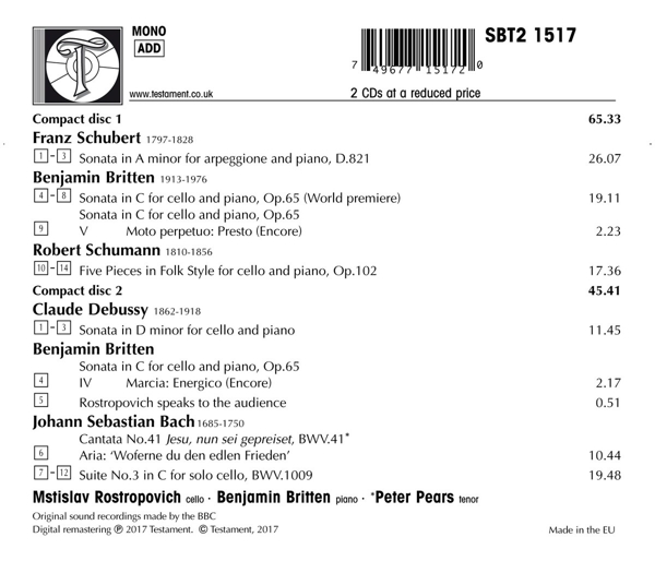 Recital M.Rostropowitsch 1