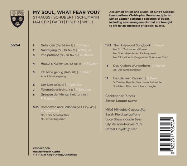 My Soul, What Fear You?-Lieder 1