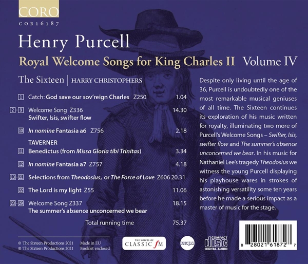 Royal Welcome Songs for King Charles II, Vol.4 1