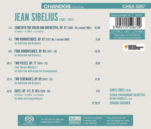 Bergen Philharmonic Orchestra / Ehnes, James / Gar 1