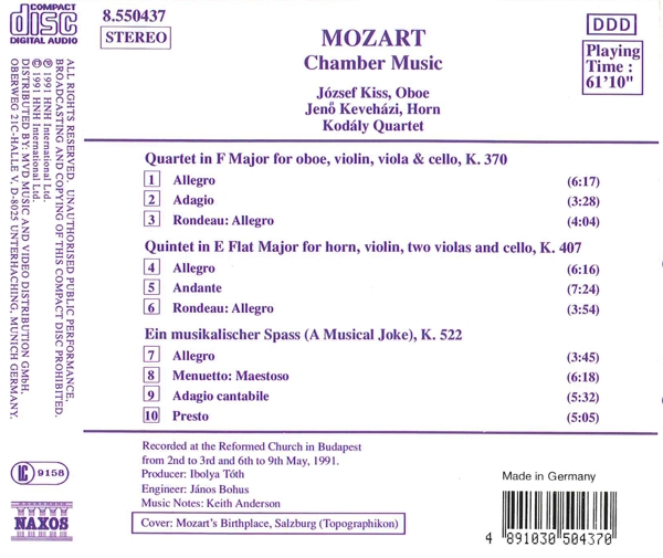 Oboenquartett/ Hornquintett/ + 1