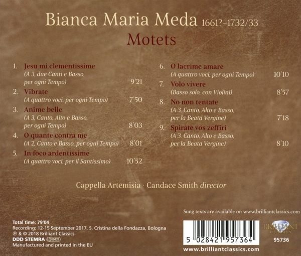 Meda:Lacrima Amare-Motets 1