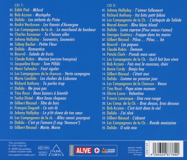 Les chansons de l\'année 1960 1