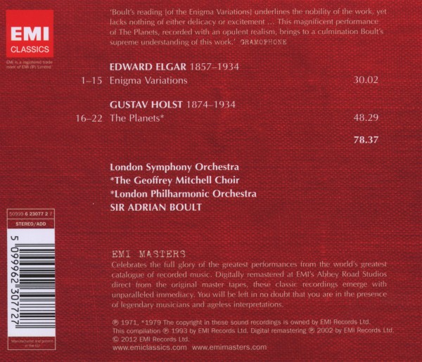 The Planets/ Enigma Variations 1
