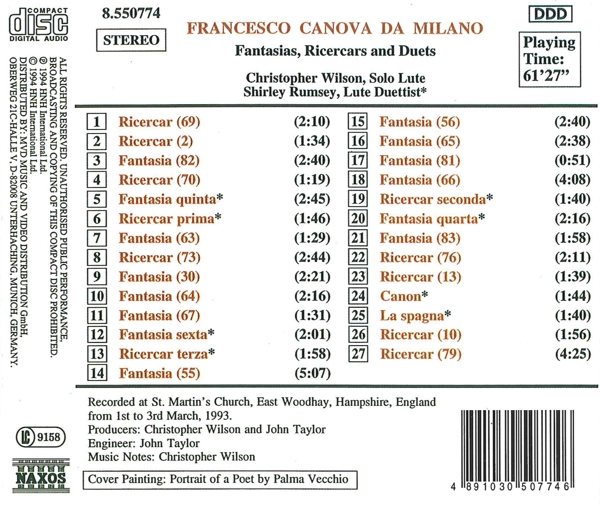 Fantasien/ Ricercars/ Duette 1