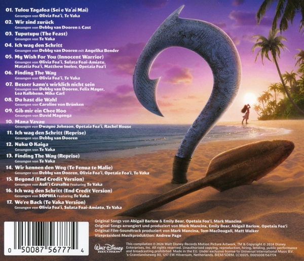 Vaiana 2 Soundtrack (deutsche Vers.) 1