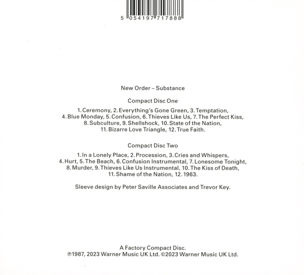 New Order -Substance (2023 Reissue) -Rhino CD /Playthek