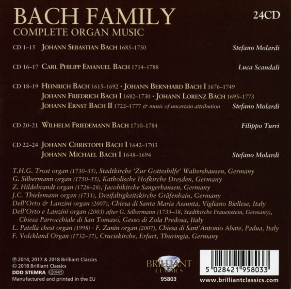 Bach Family:Complete Organ Music 1
