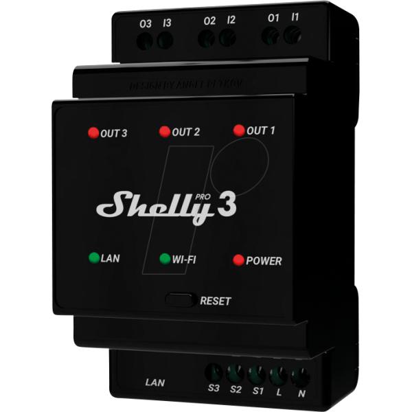 Shelly -Home Shelly Relais Pro 3 WLAN & LAN Schaltaktor 3x 16A Max. 48A  BT -Shelly Hardware/Electronic Grooves.land/Playthek