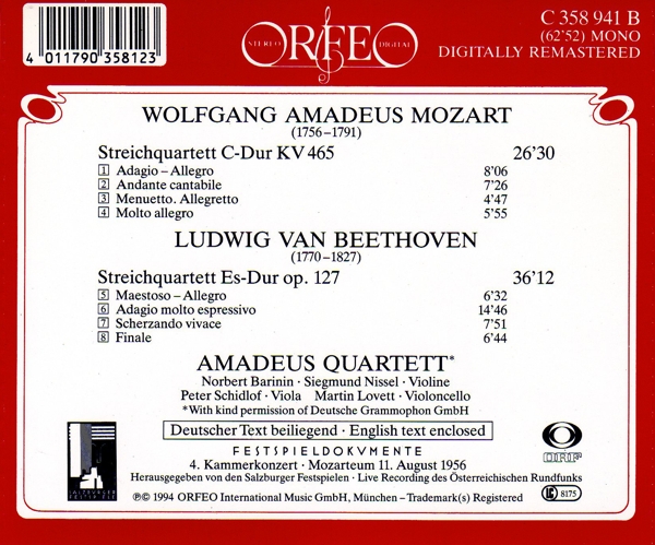 Streichquartette KV 465/ op.127 1