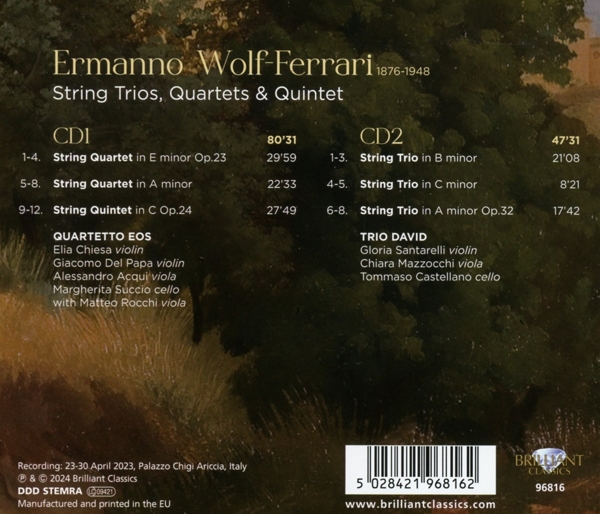 Wolf-Ferrari:String Trios, Quartets&Quintet 1
