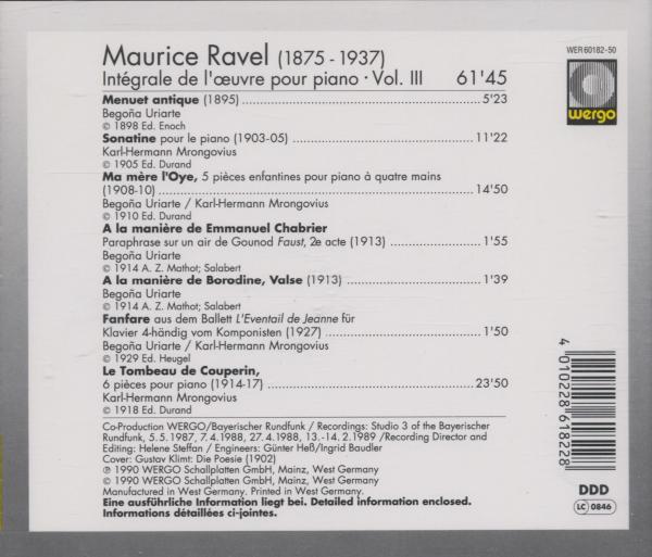 Integrale De L\'oeuvre Pour Piano III 1
