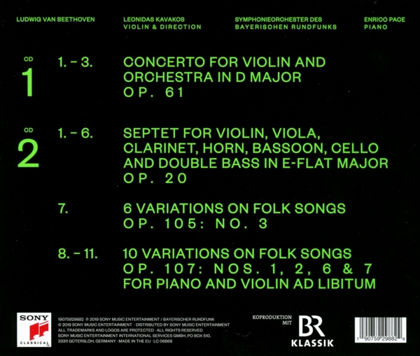 Violin Concerto, op.61, Septet, op.20 1