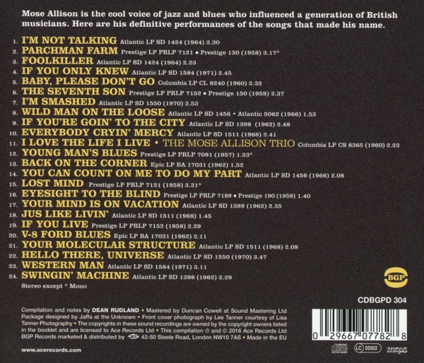 I\'m Not Talkin\'-The Song Stylings Of Mose Alliso 1