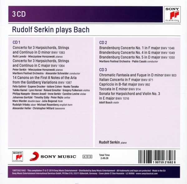 Rudolf Serkin Plays Bach 1