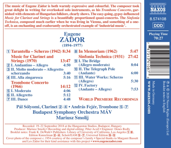 Sinfonia Technica/ Music for Clarinet and Strings 1