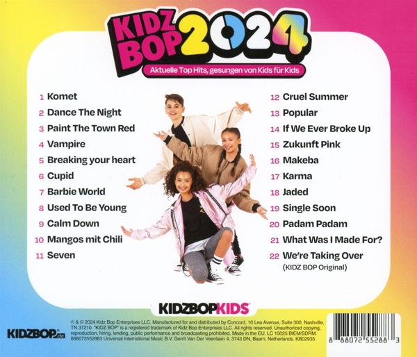 Kidz Bop Kids Kidz Bop 2024 (German Version) Concord Records CD