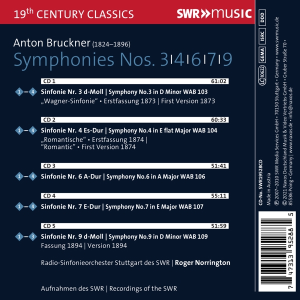 Sinfonien 3, 4, 6, 7 & 9 1