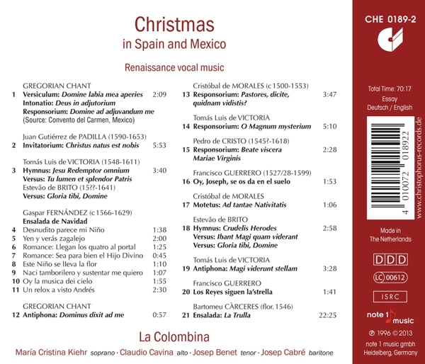 Christmas in Spain and Mexico-Renaissance vocal 1