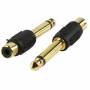 Valueline - Mono-audio-adapter 6.35 Mm Stecker - Cinch Buchse Schwarz