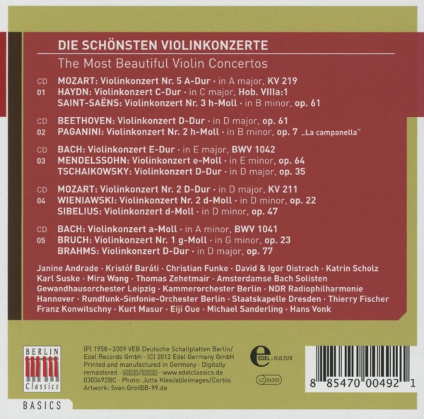 Die Schönsten Violinkonzerte 1