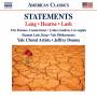 Brenner / Consilvio / Lash / Douma / Yale Philharmonia - Statements
