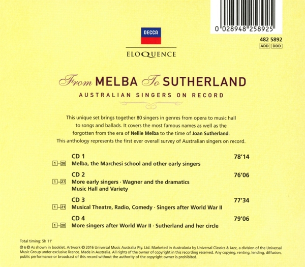 Von Melba bis Sutherland 1