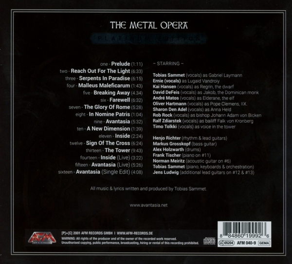 THE METAL OPERA PT. I (Platinum Edt.) (DIGIPAK) 1