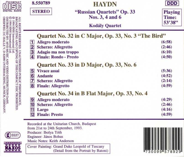 Streichquartette op.33, 3+ 4+ 6 1