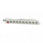 Synergy 21 Kabel, Dosen, Etc. - ALLNET 19zbh. Steckdosenleiste, 9xDosen(CEE7)->Stecker(CEE7), Schalter, Lichtgrau, Synergy 21