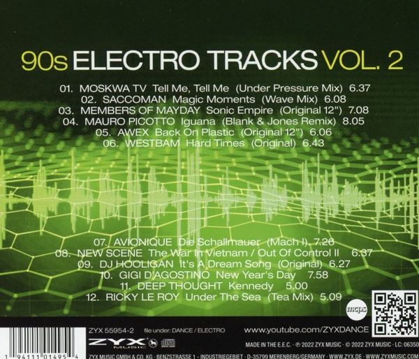 Various -90s Electro Tracks Vol.2 -ZYX Music CD Grooves.land/Playthek
