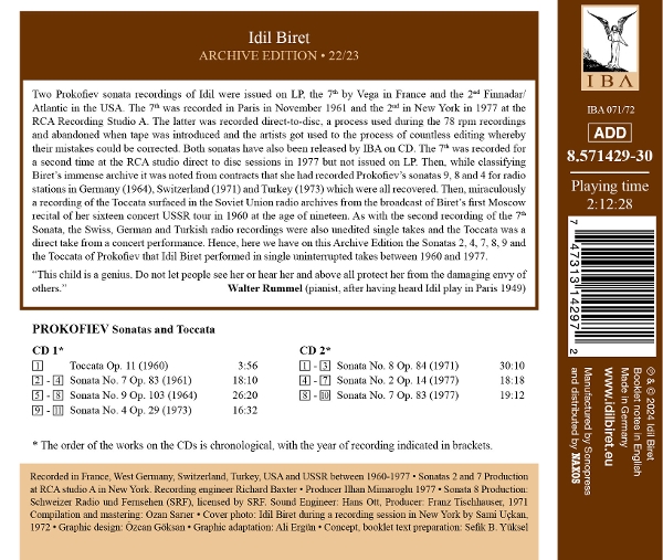Idil Biret Archive Edition, Vol. 22/ 23 - Prokofjew 1