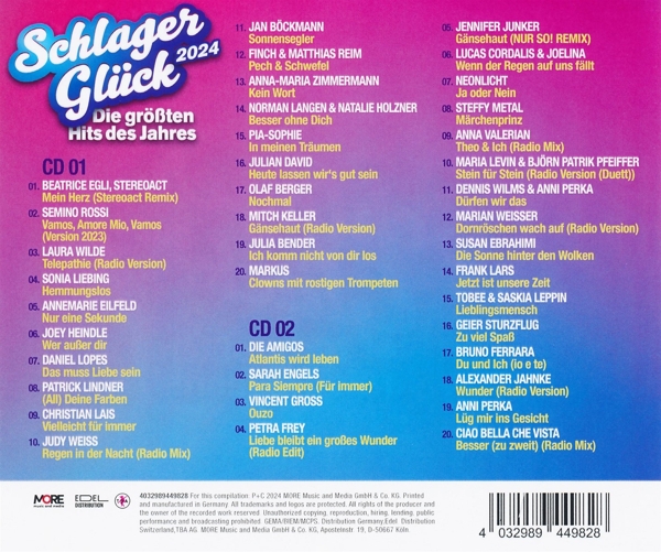 Schlager Glück 2024-Die Hits Des Jahres (2CD) 1