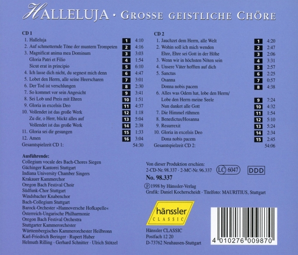 Halleluja -Grosse Geistliche Chöre 1