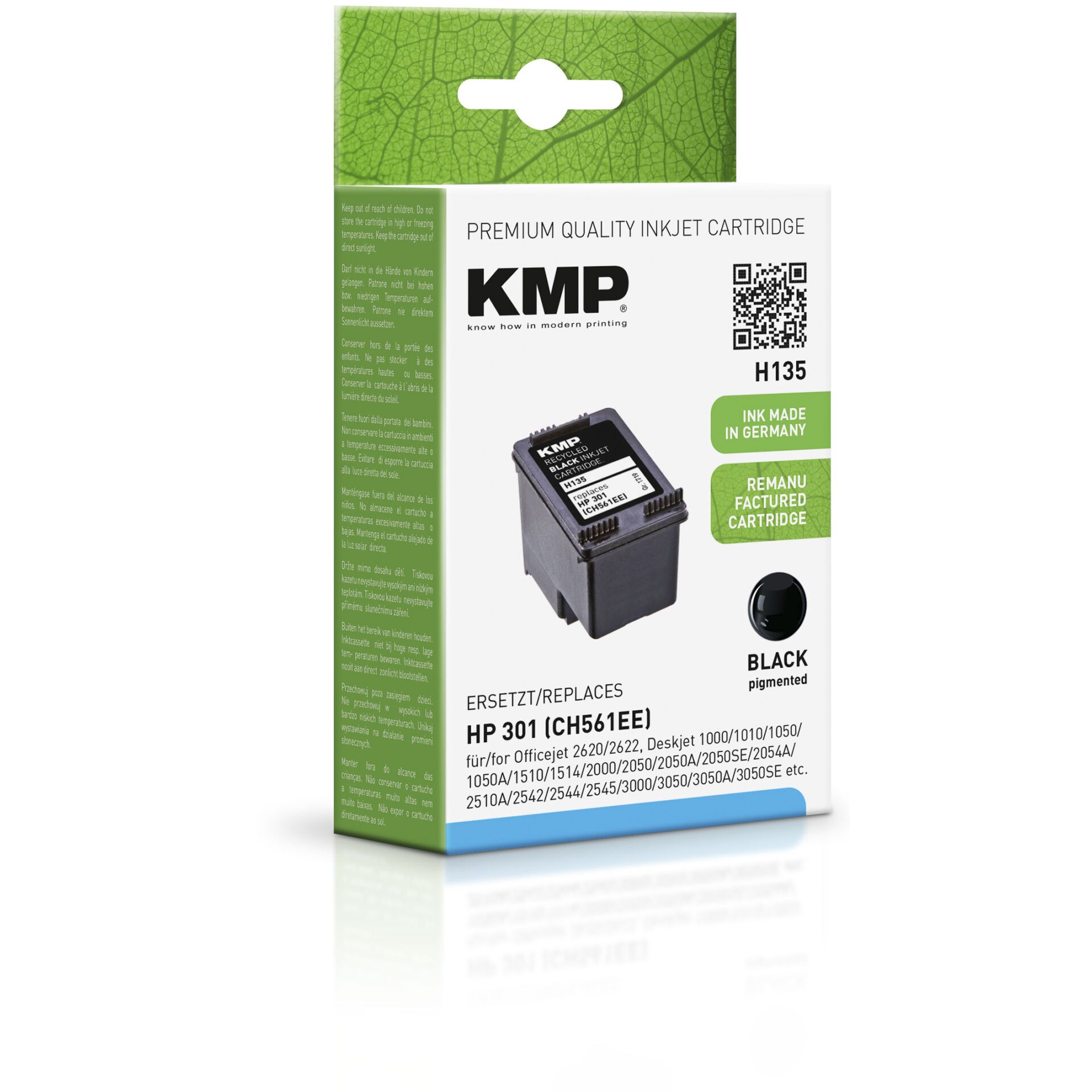 Kmp Ag H135 refilled -Kmp HP Ag NR.301 Printtechnik 190 S. Hardware/Electronic Printtechnik -KMP Patrone CH561EE black