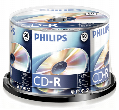 PHILIPS - 52x Speed CD-R Blank CDs - Spindle 10 Pack 