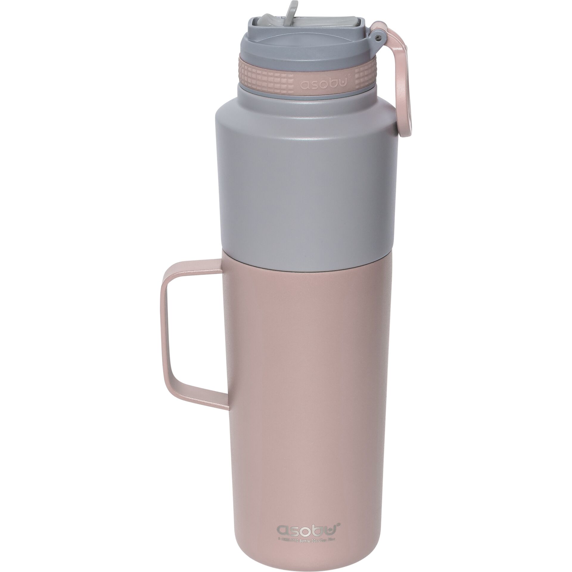 Asobu -0.9 L + 0.6 L Twin Pack Bottle with Mug Pink -Asobu 