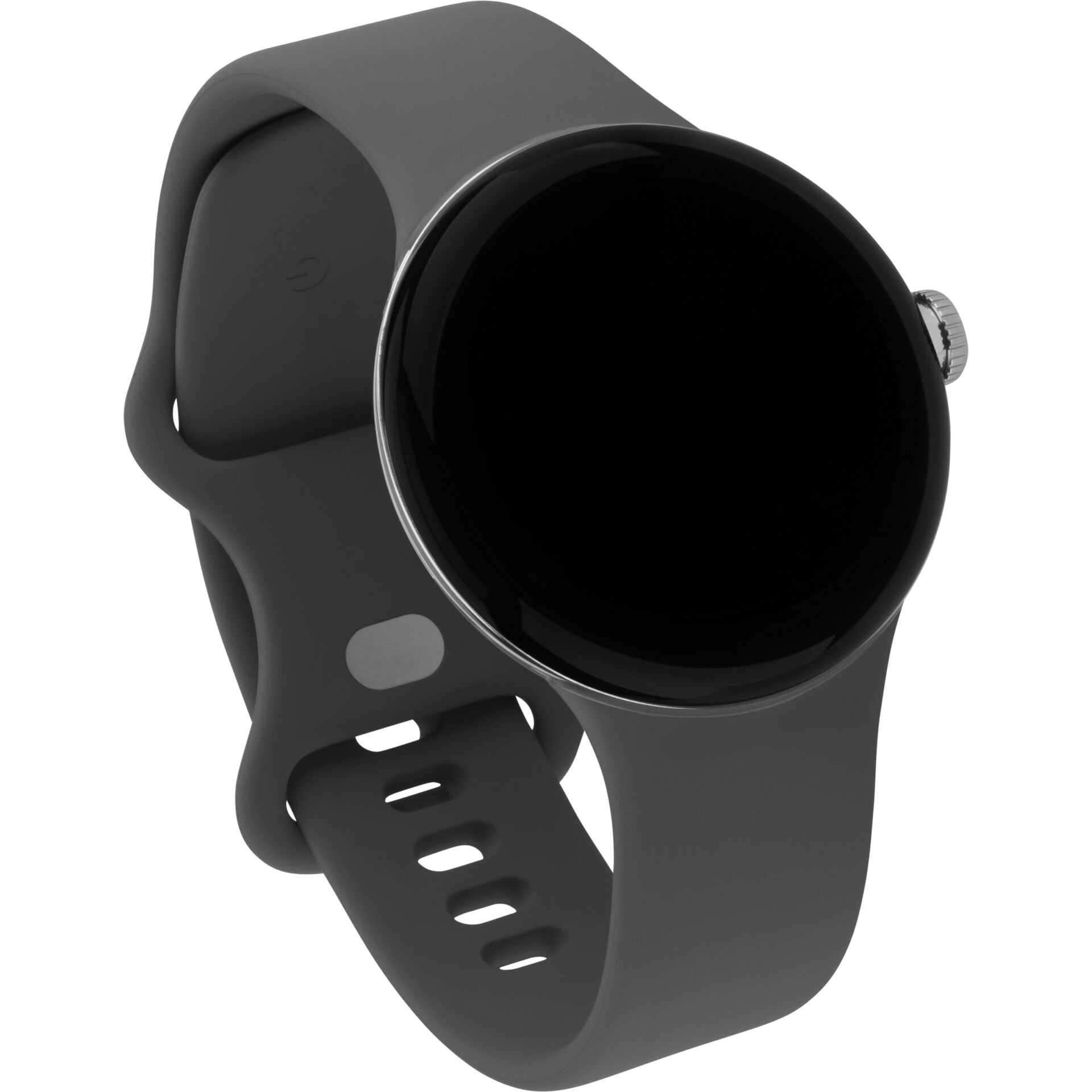 Google -Pixel Watch -Silber poliert -intelligente Uhr mit Band