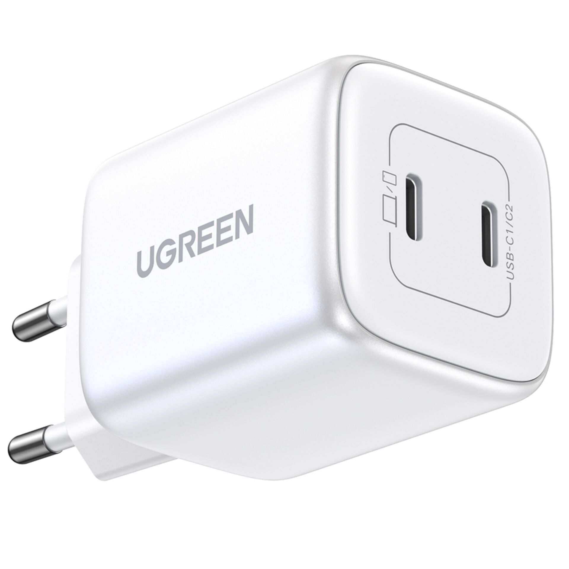 Ugreen -Nexode 45W Dual USB-C PD Charger (25W+20W) white -Ugreen
