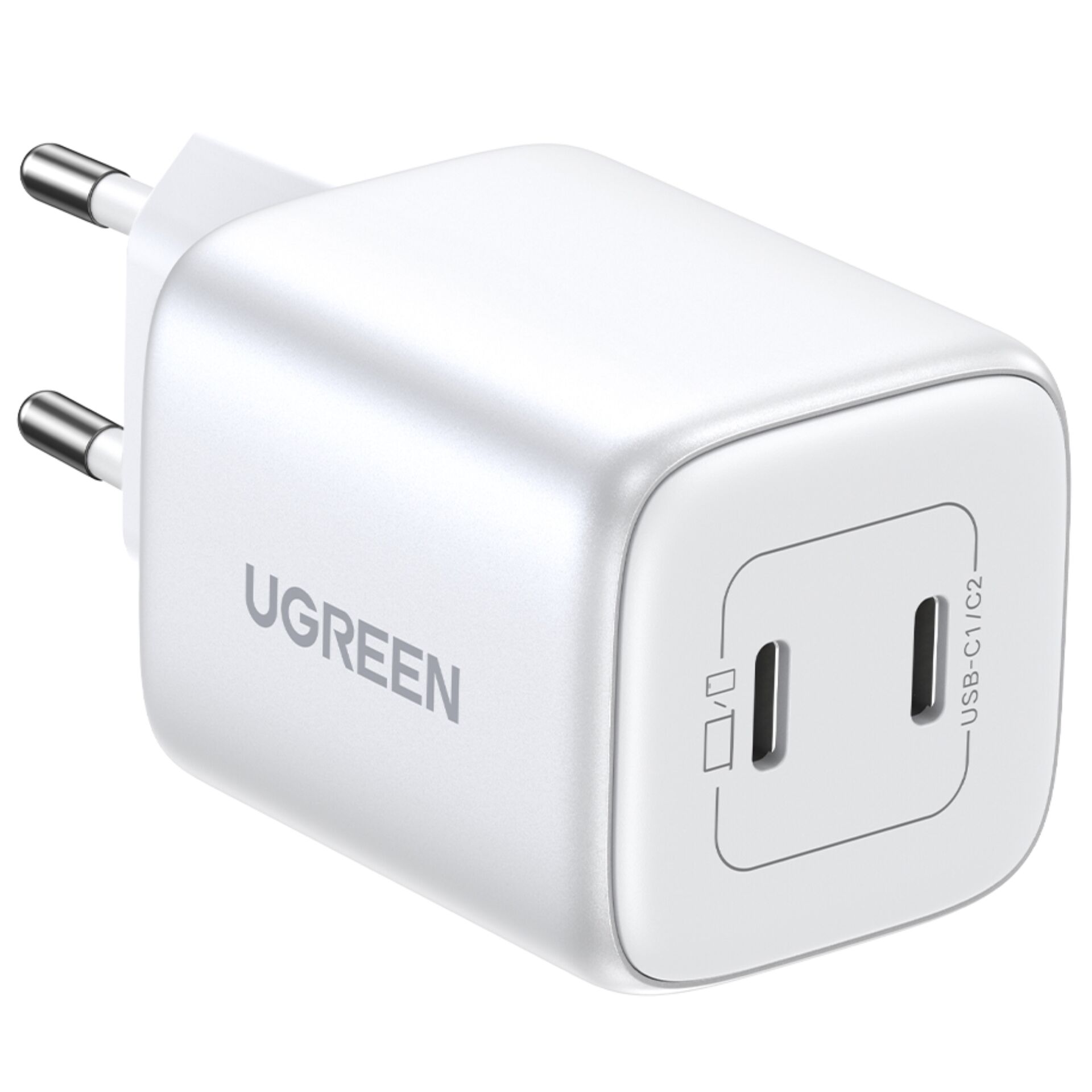 Ugreen -Nexode 45W Dual USB-C PD Charger (25W+20W) white -Ugreen