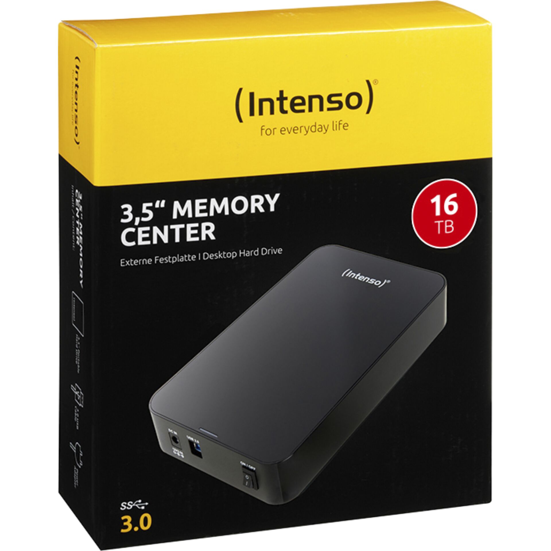 -Intenso schwarz 3.0 Hardware/Electronic USB -5\'\' Intenso 16TB Center Memory 3 HDD
