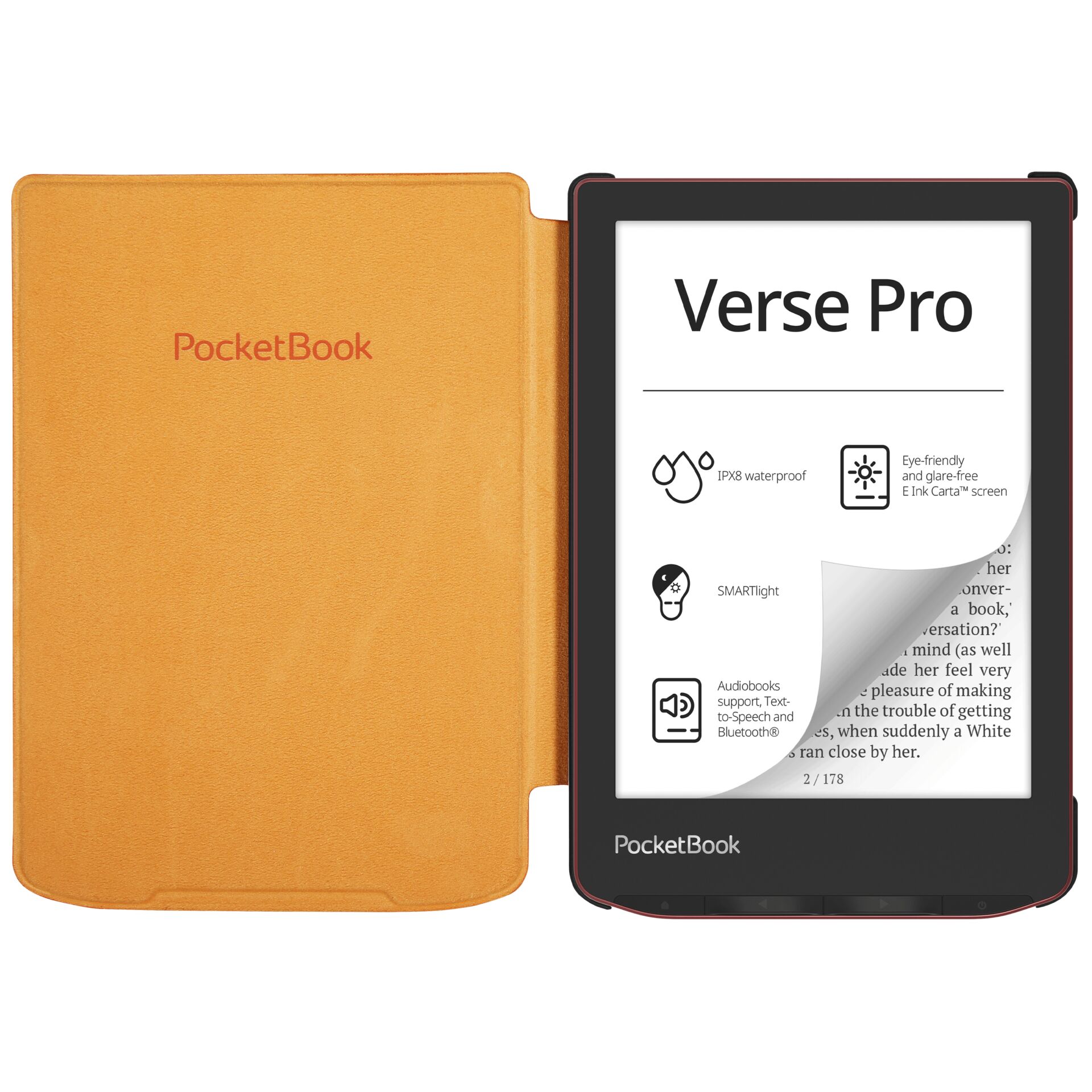 Verse -Orange Pocketbook / -Pocketbook Verse für -Shell Pro Cover Tasche/Bag/Case