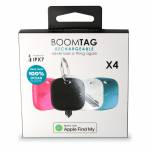 Boompods - Boomtag Rechargeable 4er Black, Blue, White, Pink