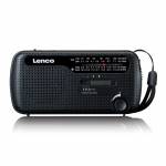 Lenco - MCR-113 Notfall-Radio Kurbel/Solar/Akku schwarz