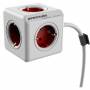 Allocacoc - DesignNest(Allocacoc) Powercube, Extended, 5xDosen(CEE7)->Stecker(CEE7), 1.5m, weiss/rot